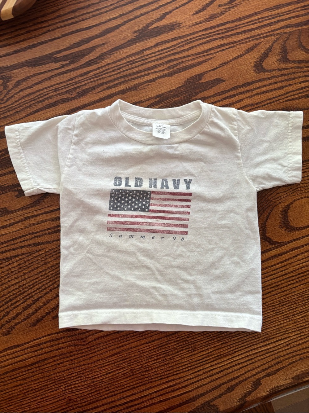 Vintage Old Navy 1998 American Flag T-Shirt Baby Large 12-24 Months